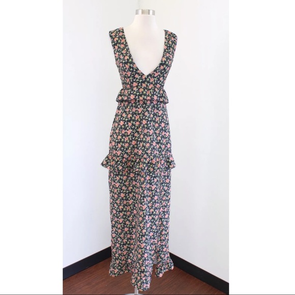 Nightwalker Revolve Plunge Floral Ruffle Dress - Picture 2 of 8